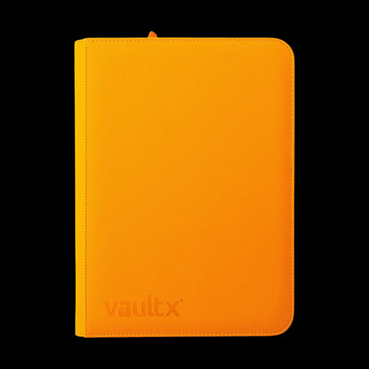 The Vault X 9-pocket binder in Neon Orange holds up to 360 cards securely with side-loading pages and a zipper closure. Perfect for organizing your favorite trading cards like Magic, Pokémon, Yu-Gi-Oh!, and more.