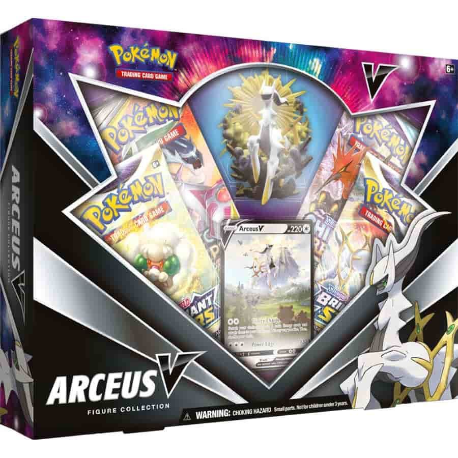 Pokémon Arceus V Figure Collection packaging with cards and figure